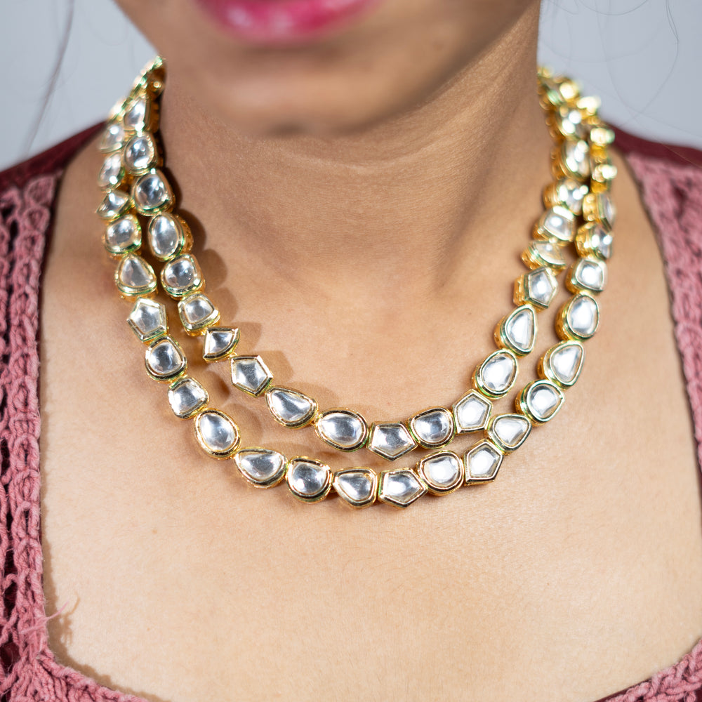 Luxurious Kundan Polki Layered Necklace Set
