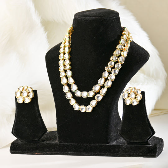 Luxurious Kundan Polki Layered Necklace Set